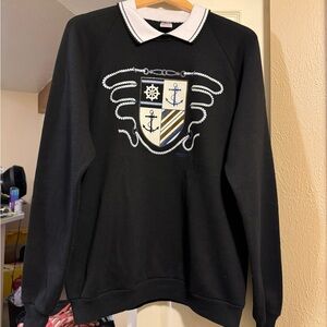 Boat/nautical themed sweatshirt with collar